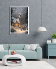 Snowy Church Evening