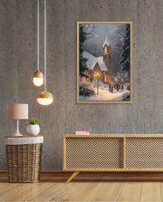 Snowy Church Evening