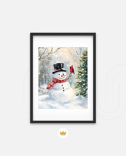 Snowman and Cardinal