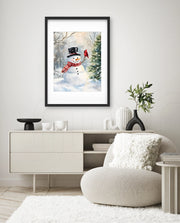 Snowman and Cardinal