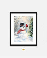 Snowman and Cardinal