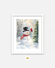 Snowman and Cardinal