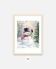 Snowman and Cardinal