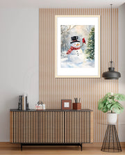 Snowman and Cardinal