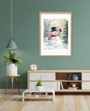 Snowman and Cardinal