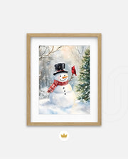 Snowman and Cardinal