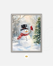 Snowman and Cardinal
