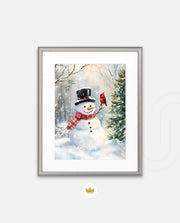Snowman and Cardinal