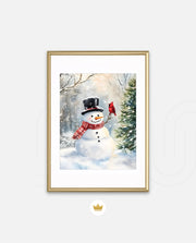 Snowman and Cardinal