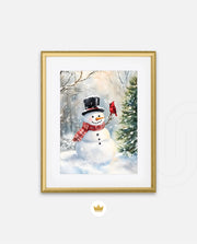 Snowman and Cardinal