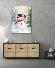 Snowman and Cardinal