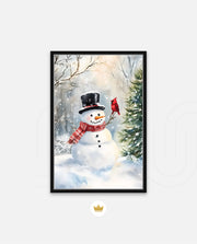 Snowman and Cardinal