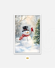 Snowman and Cardinal