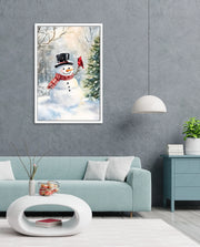 Snowman and Cardinal