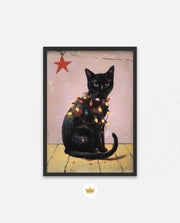Festive Black Cat