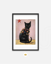 Festive Black Cat