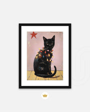 Festive Black Cat