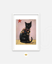 Festive Black Cat