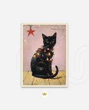 Festive Black Cat