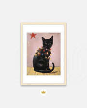 Festive Black Cat