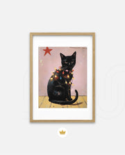 Festive Black Cat
