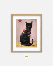 Festive Black Cat