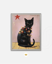 Festive Black Cat