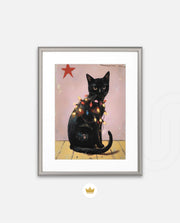 Festive Black Cat