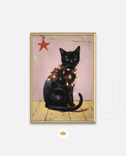 Festive Black Cat