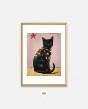 Festive Black Cat
