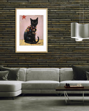 Festive Black Cat