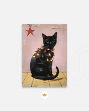 Festive Black Cat