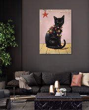Festive Black Cat