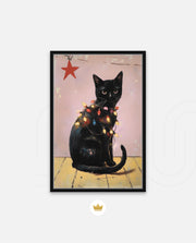 Festive Black Cat