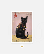 Festive Black Cat