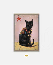 Festive Black Cat
