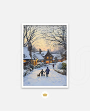 Snowy Village Evening