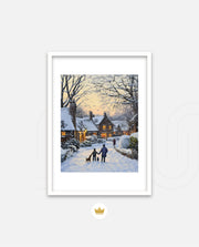 Snowy Village Evening