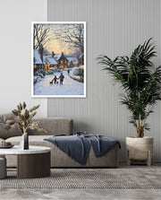 Snowy Village Evening