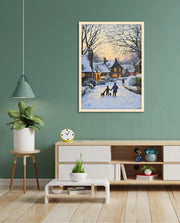 Snowy Village Evening