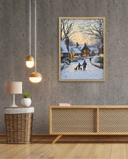 Snowy Village Evening