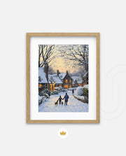Snowy Village Evening