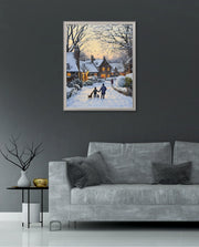 Snowy Village Evening