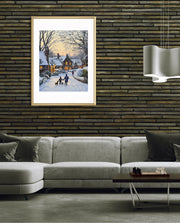 Snowy Village Evening