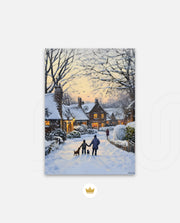 Snowy Village Evening