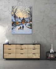 Snowy Village Evening