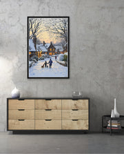 Snowy Village Evening