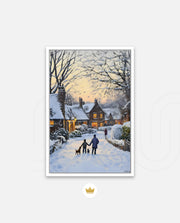 Snowy Village Evening
