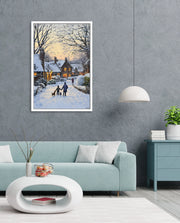 Snowy Village Evening