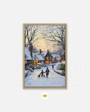 Snowy Village Evening